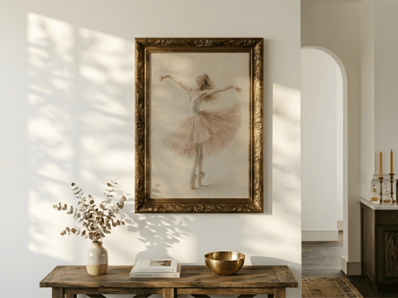 Download Gold Vintage Frame Mockup Console Table - Vintage Collection
